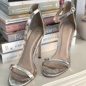 Olivia Ferguson Silver Strappy Stiletto